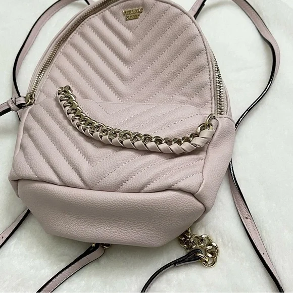 Victorias Secret Light Pink Quilted Mini Backpack - Picture 3 of 9